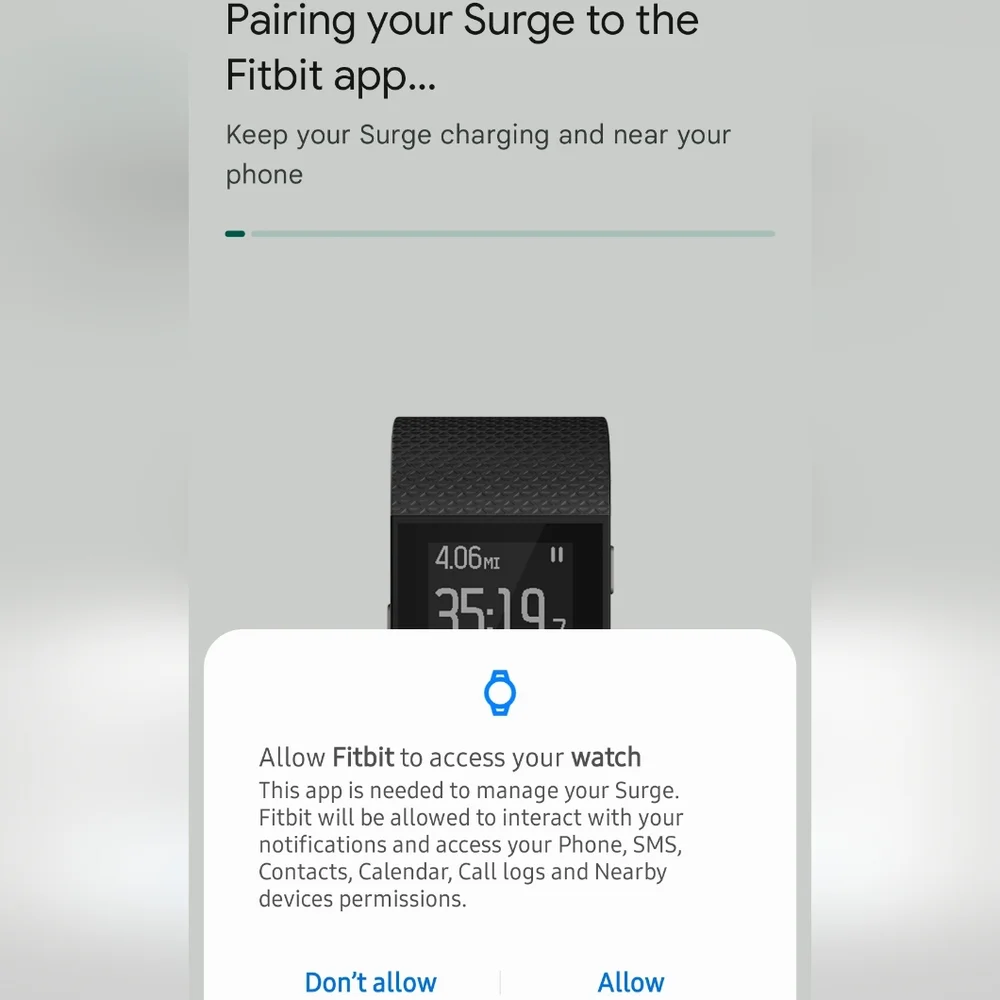 Fitbit Surge FB501 Fitness Superwatch Tracker Gunmetal Black Band‎ Heart Rate